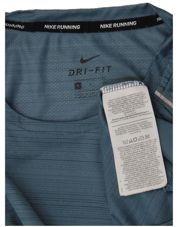 Męski T-shirt Nike Dri Fit z poliestru w małe niebieskie paski