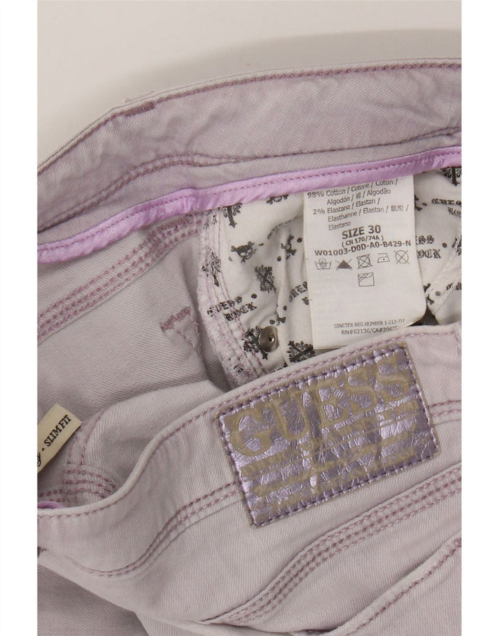 Guess Damskie jeansy slim W30 L26 Fioletowa bawełna