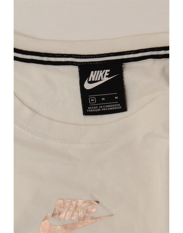 Damska koszulka Nike Crop Graphic Top UK 14 Średnia biel
