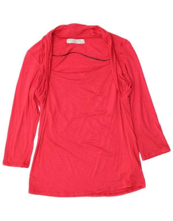 Damska bluzka z rękawem 3/4 Zara UK 18 XL Różowa wiskoza