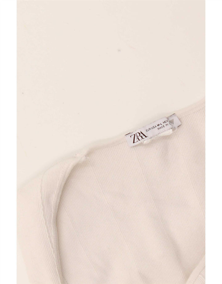 Damskie body bez rękawów Zara UK 12, średnie białe
