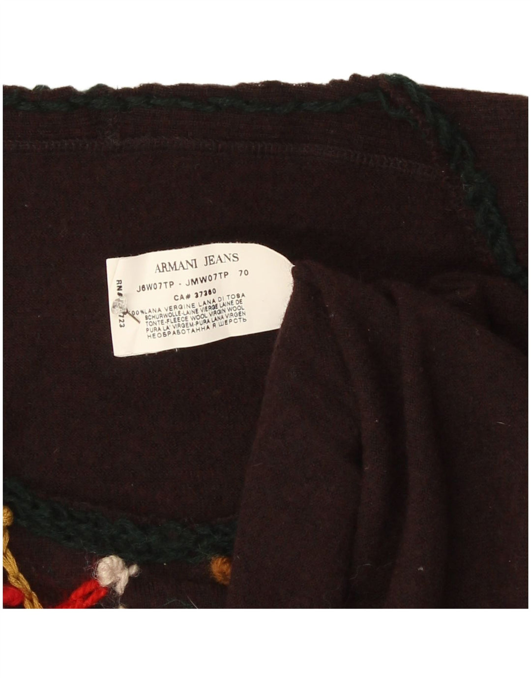 Sweter damski Armani Jeans z abstrakcyjnym wzorem i dekoltem w łódkę UK 10 Small B