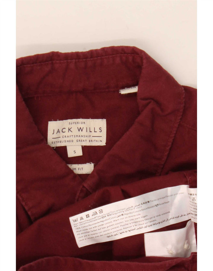 Koszula męska Jack Wills o dopasowanym kroju, mała, bordowa, bawełniana