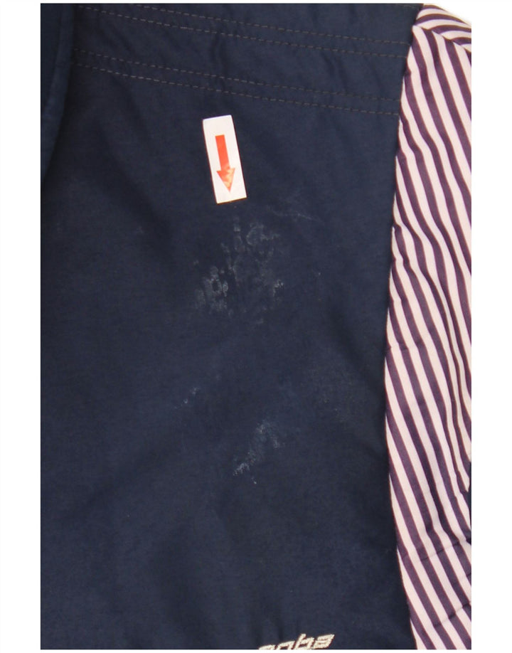 Męska kurtka narciarska Anba EU 50, duża, nylonowa w granatowe paski