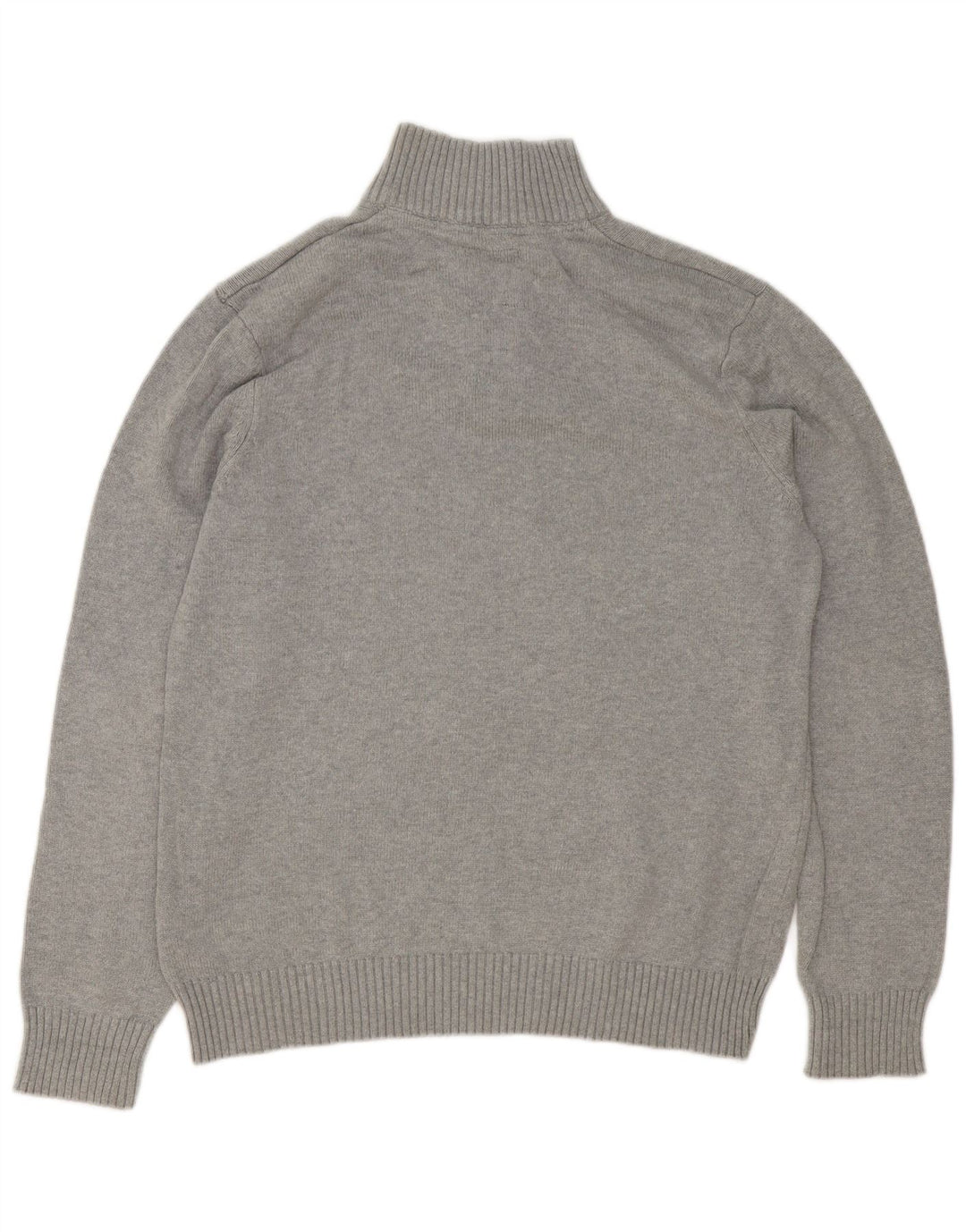 Crew Clothing Męski sweter zapinany na guziki, duży, szary, bawełniany