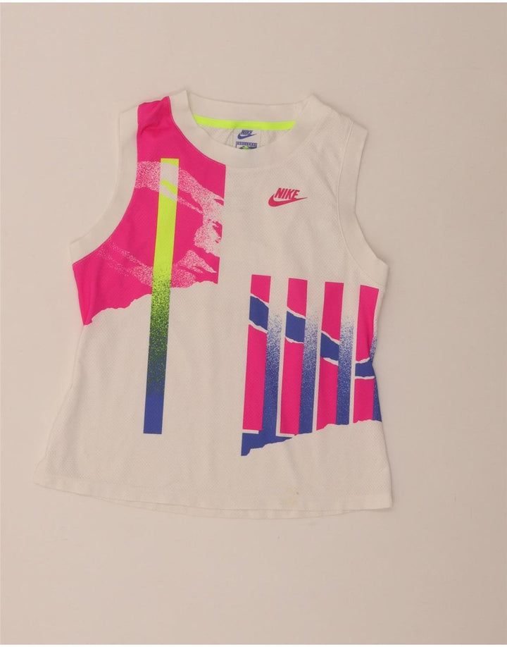 Damska kamizelka z grafiką Nike Standard Fit UK 12 Średnia biel