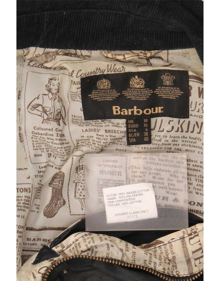 Kurtka damska Barbour z woskowanej bawełny UK 10, mała czarna