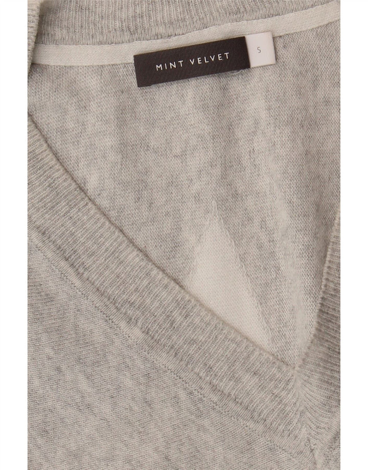 MINT VELVET Womens Oversized V-Neck Jumper Sweater UK 10 Small Grey Vintage MINT VELVET and Second-Hand MINT VELVET from Messina Hembry 