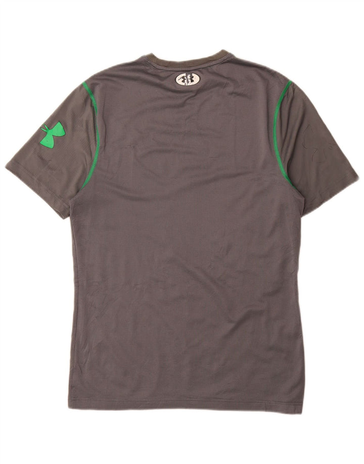Męska koszulka t-shirt Under Armour Heat Gear, średnioszary, geometryczny poliester