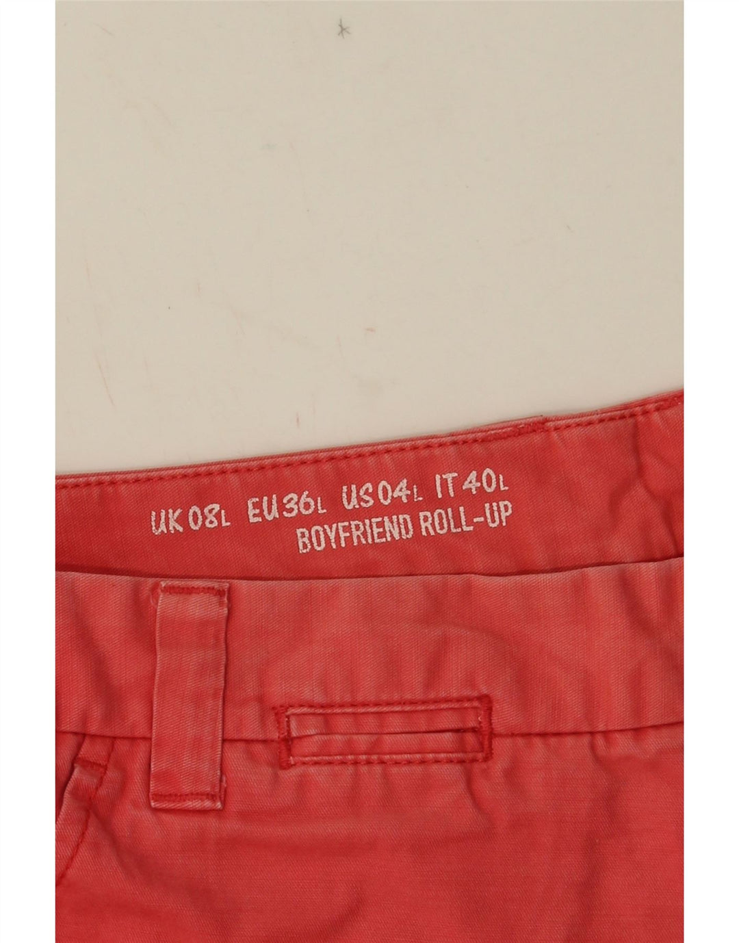 Damskie spodenki chino GAP khaki UK 8 małe W32 czerwone