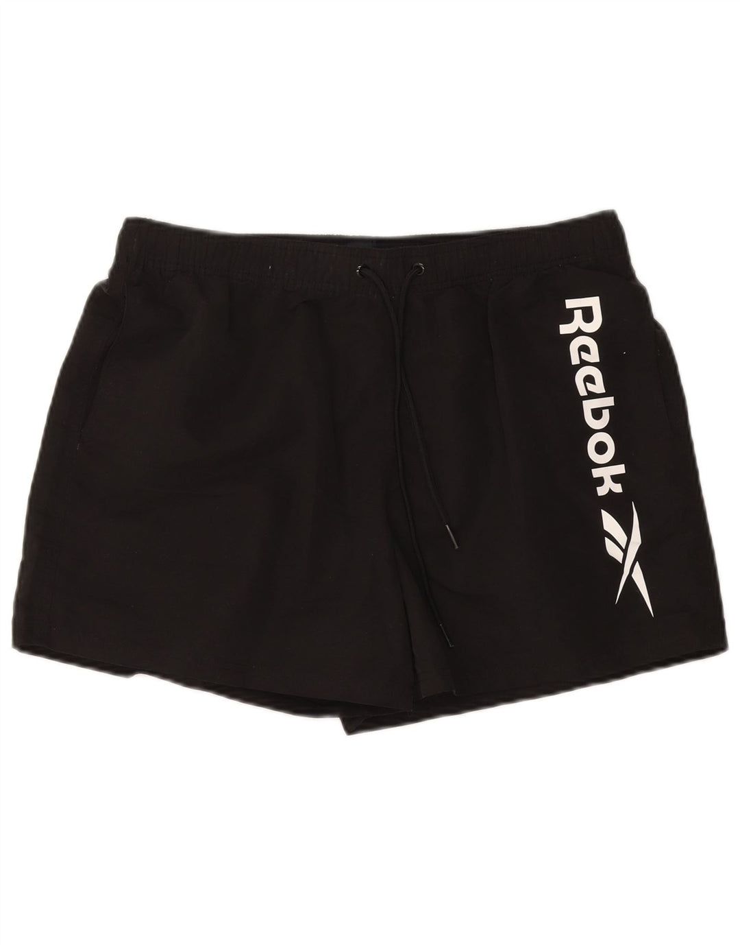 Męskie spodenki sportowe Reebok z grafiką, duże, czarne, poliestrowe