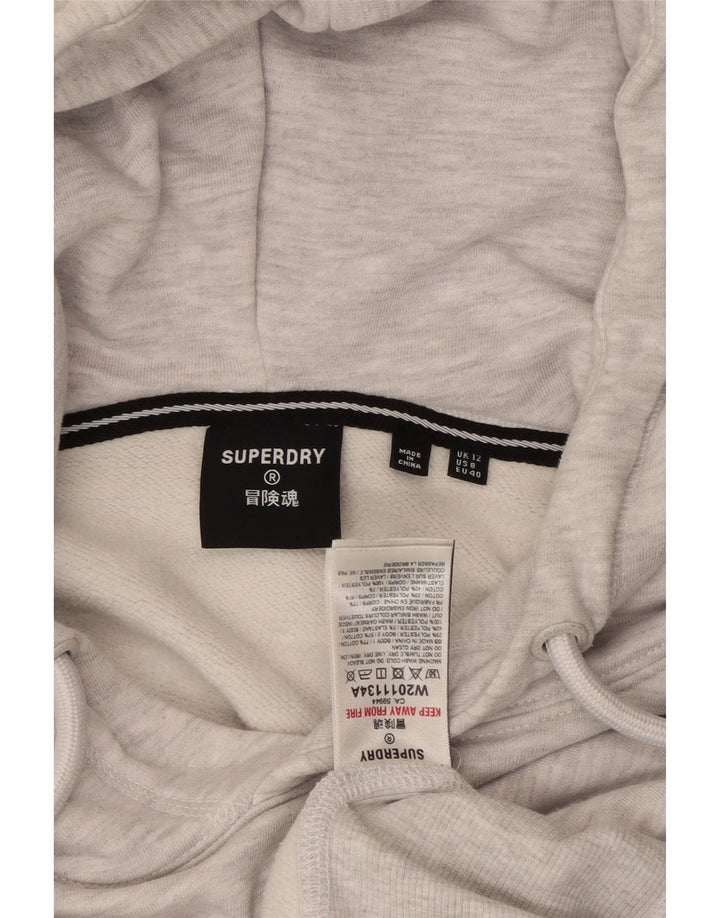 SUPERDRY Damski sweter oversize z kapturem, UK 12, średni szary, blok kolorów