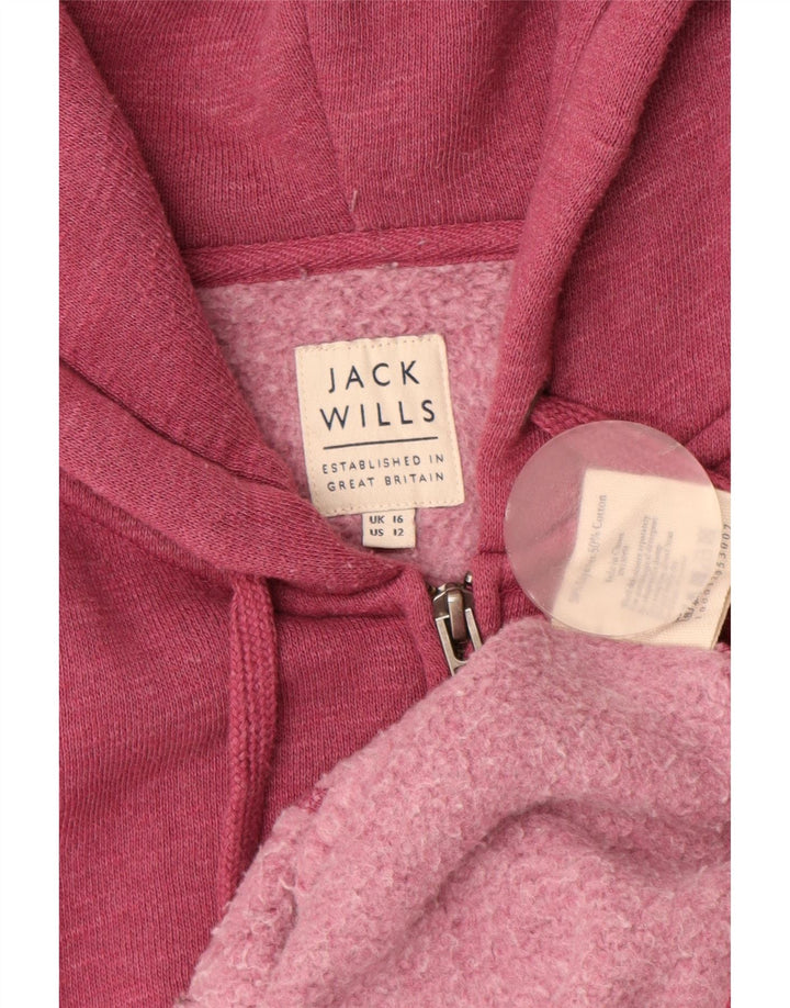 Damski sweter JACK WILLS z kapturem i zamkiem UK 16, duży, bordowy, nakrapiany