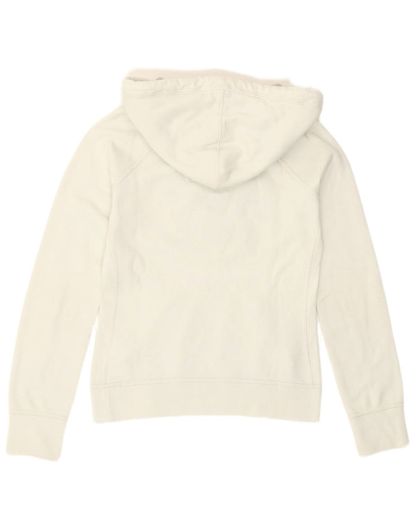 Damski sweter z kapturem i grafiką Abercrombie & Fitch UK 10, mały, biały, bawełniany