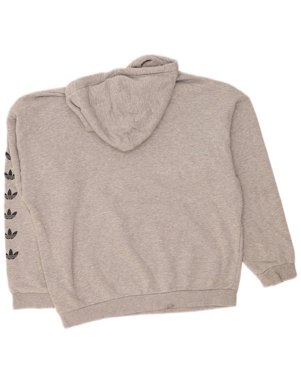 Damska bluza z kapturem Adidas Graphic Oversized UK 12 Średnia szara bawełna