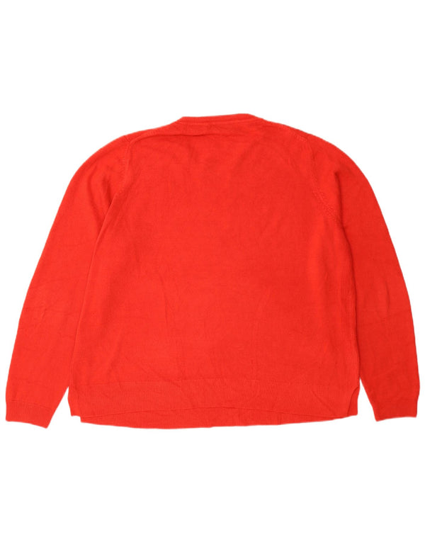 Marks & Spencer Damski sweter z okrągłym dekoltem, UK 18 XL, czerwony akryl