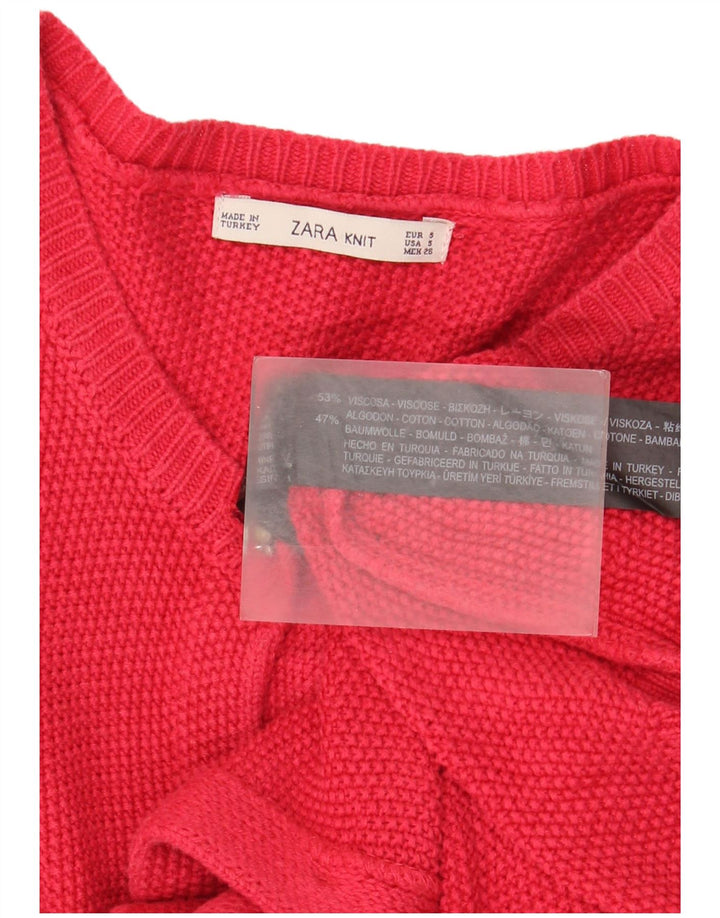 Sweter damski Zara Cardigan UK 10 Small Red Wiskoza