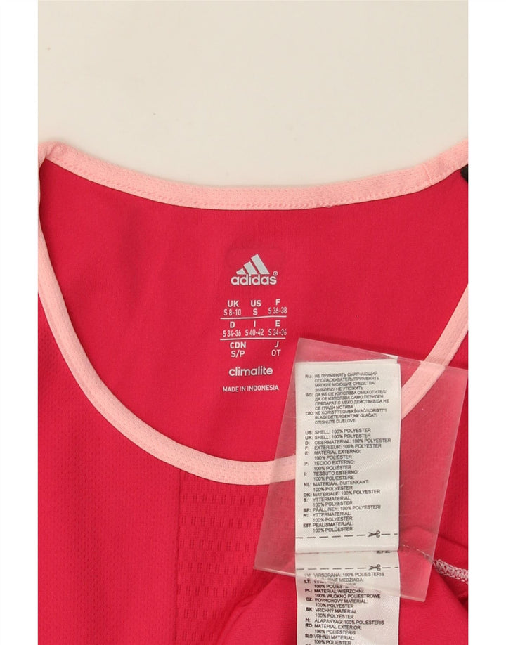 Damska koszulka Adidas Climalite Top UK 8/10 Mały różowy poliester
