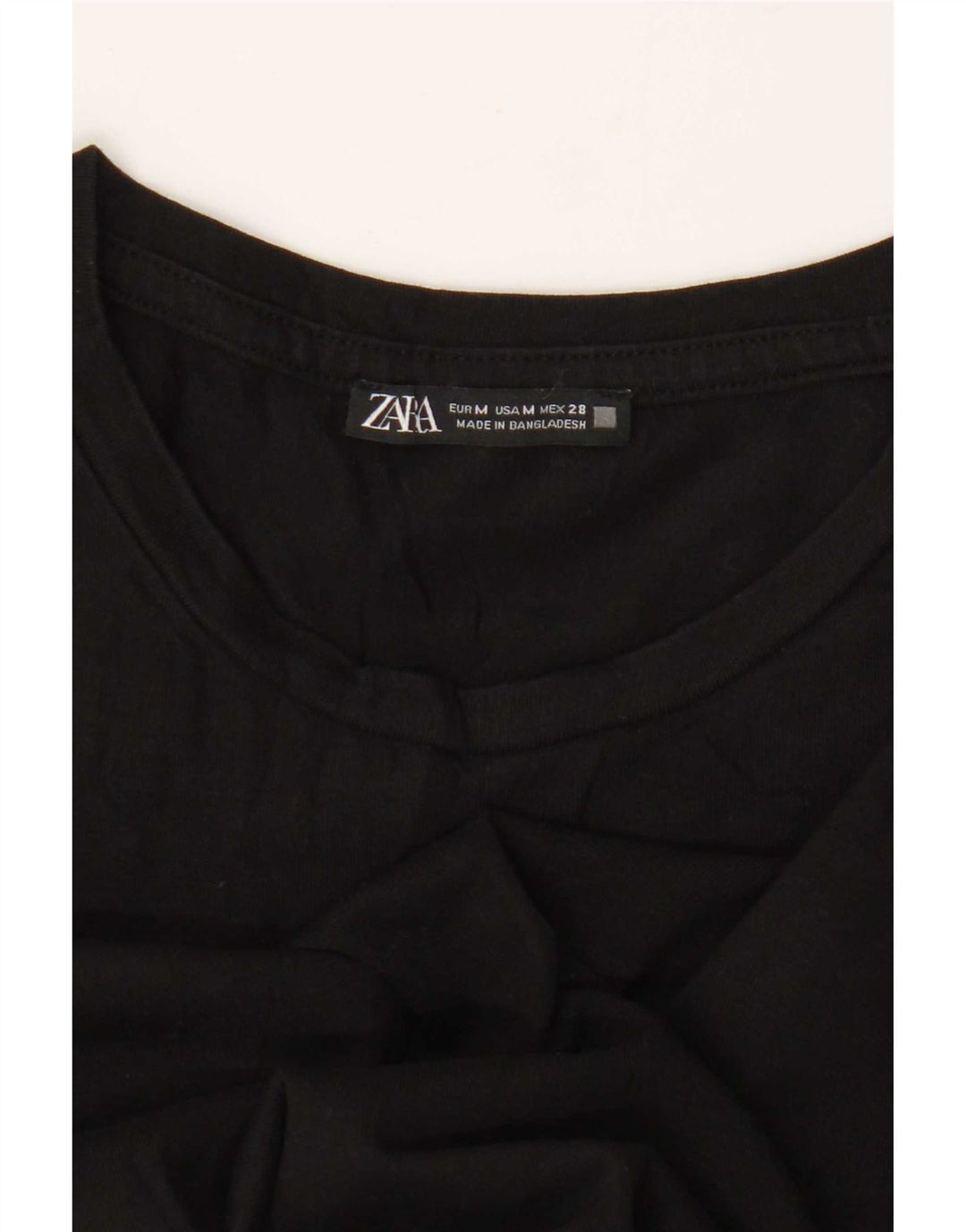 Damski T-shirt Zara Crop Top UK 12 Średni Czarny