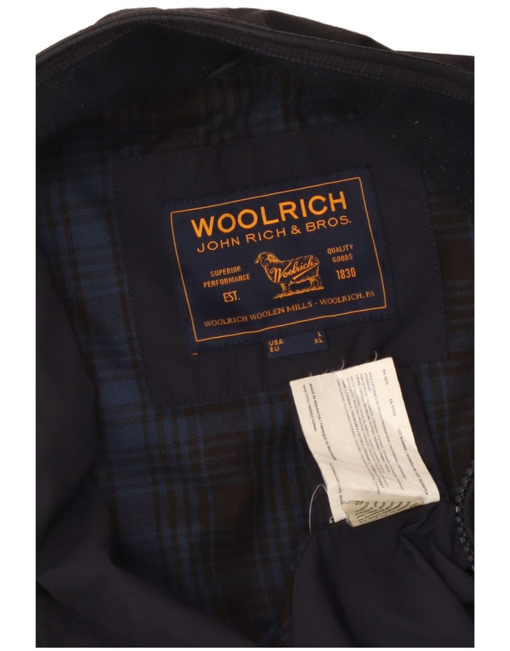 Męska kurtka bomber Woolrich UK 40, duża granatowa, poliamidowa