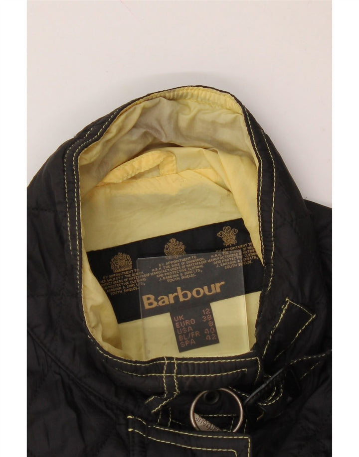 BARBOUR Womens Quilted Jacket UK 12 Medium  Black Vintage Barbour and Second-Hand Barbour from Messina Hembry 