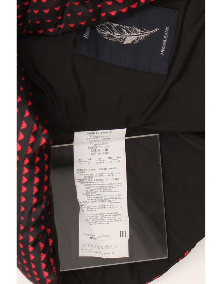 Damska kurtka ocieplana Armani Jeans EU 40, średnia czarna, nowoczesna