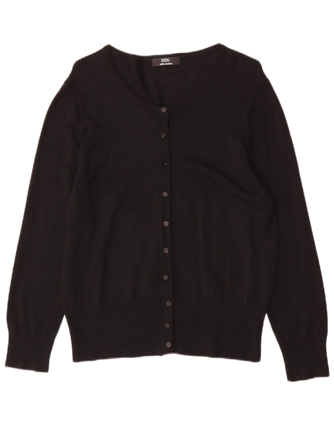 Marks & Spencer Damski sweter kardigan UK 16, duża, czarna wiskoza