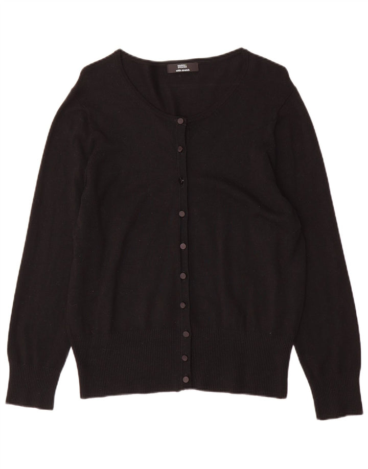 Marks & Spencer Damski sweter kardigan UK 16, duża, czarna wiskoza