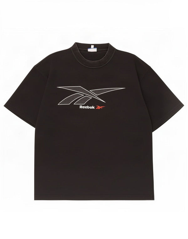 Reebok Mens Graphic T-Shirt Top Medium Black Cotton