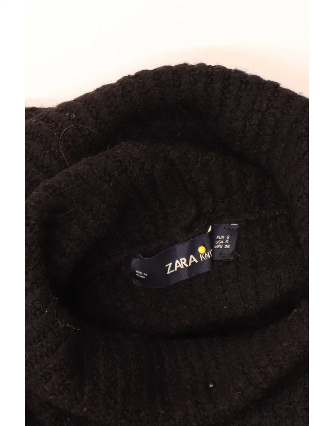 Damski sweter oversize Zara z golfem UK 10, mały, czarny, akrylowy