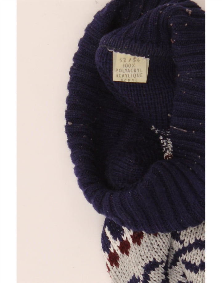 Męski sweter z golfem VINTAGE IT 52/54 Large Grey Fair Isle