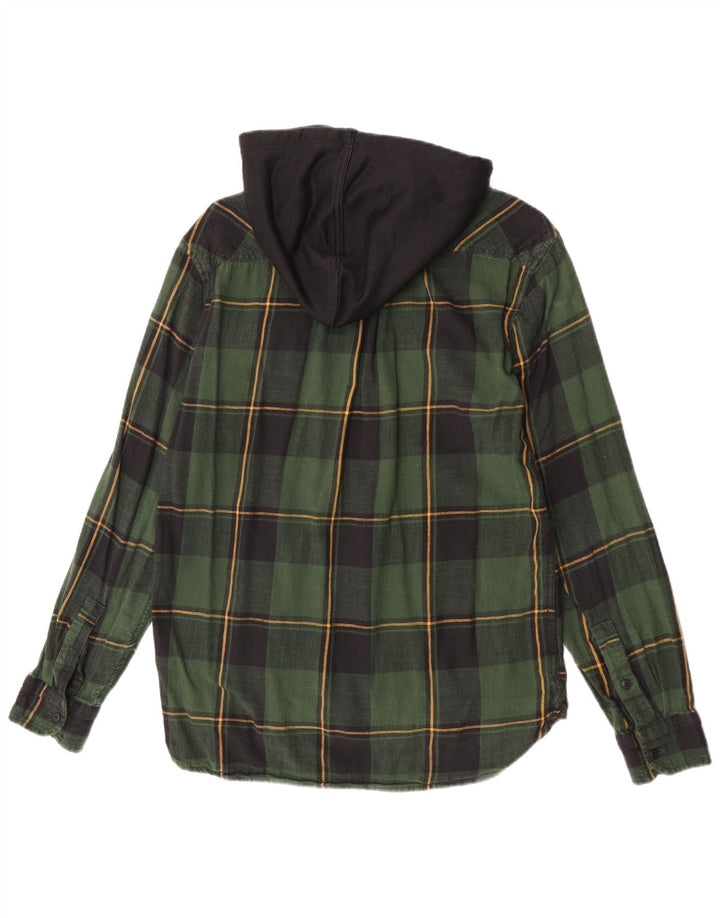 Męska koszula flanelowa z kapturem Levi's, bawełniana w średnią zieloną kratkę