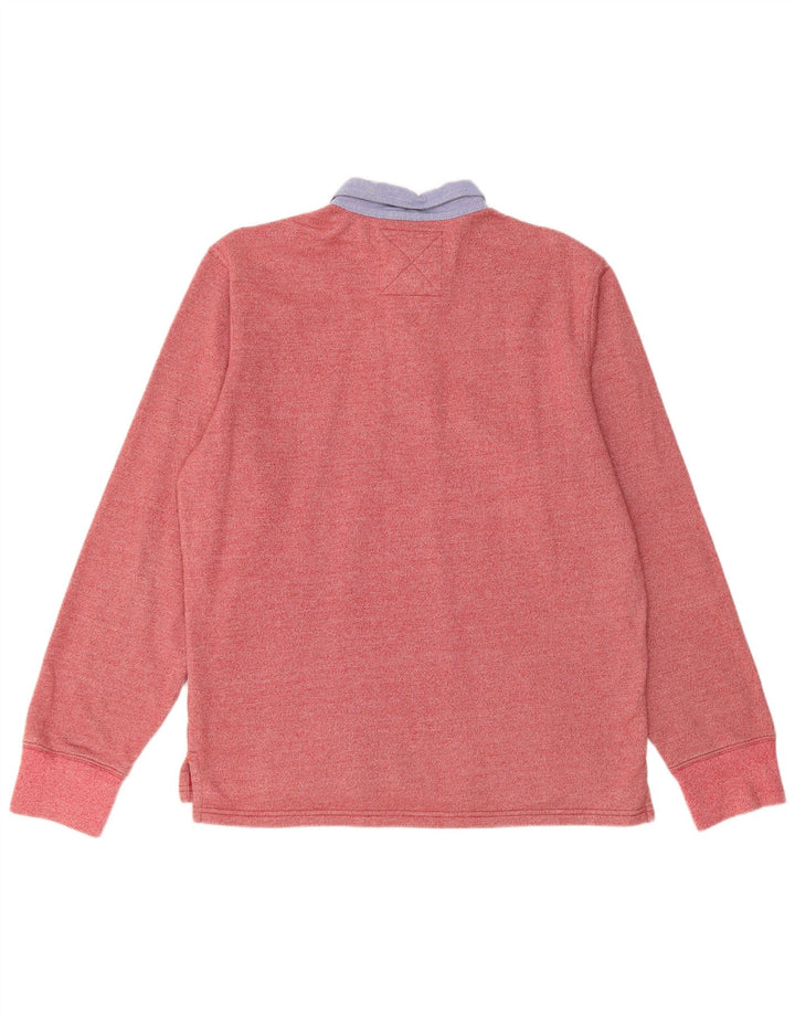 Męska koszulka polo do rugby DOCKERS z długim rękawem, średnia czerwona, bawełniana