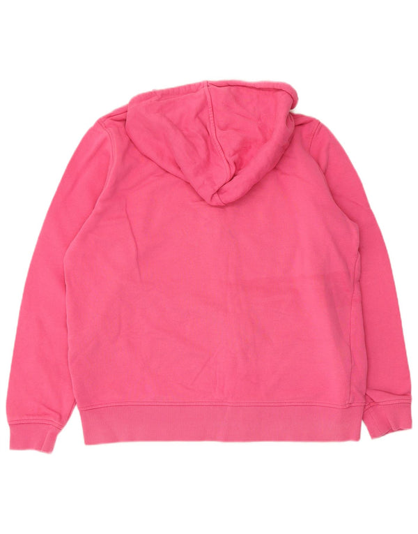 Marks & Spencer Damski sweter z kapturem i zamkiem, UK 14, duży, różowy, bawełniany