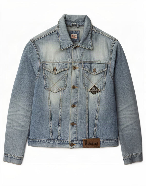 Męska kurtka dżinsowa Roy Rogers Distressed Acid Wash UK 36 Small Blue