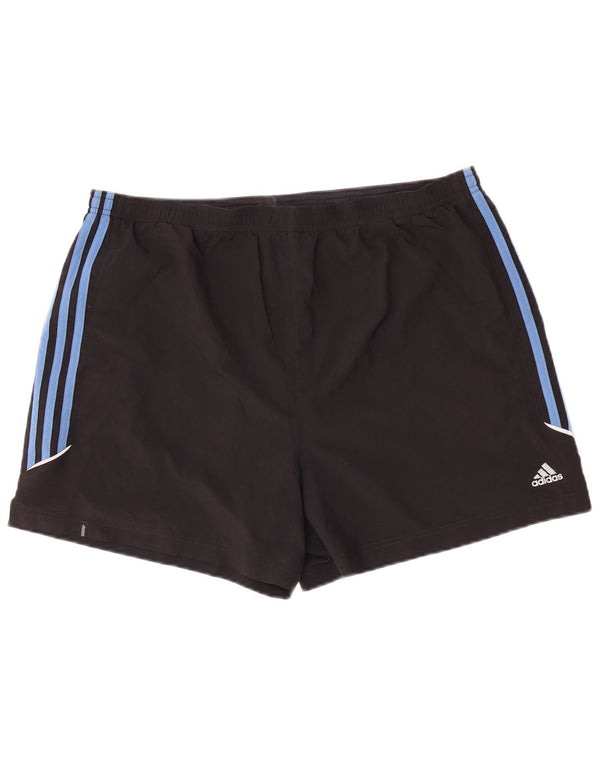 Męskie spodenki sportowe Adidas, duże, czarne, z blokami kolorów, poliestrowe