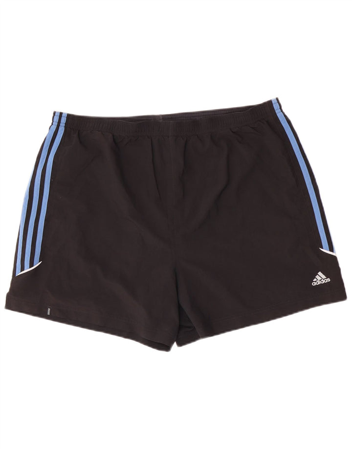 Męskie spodenki sportowe Adidas, duże, czarne, z blokami kolorów, poliestrowe