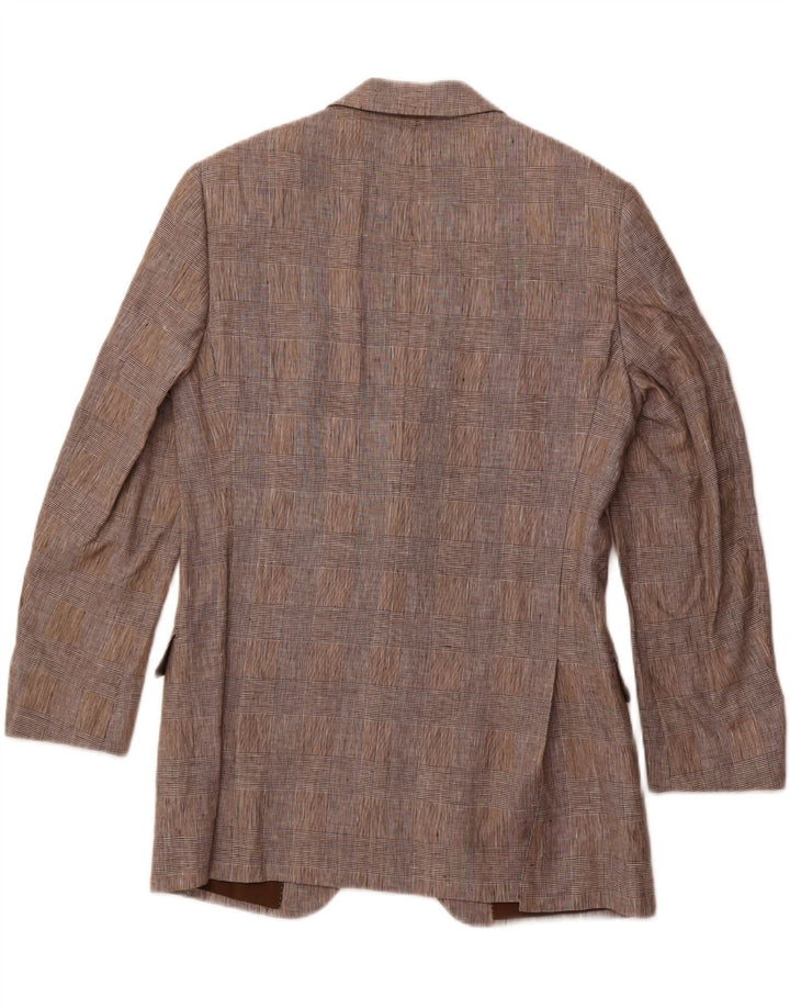 PAL ZILERI Męska marynarka zapinana na 2 guziki IT 48 Średnioszara, lniana krata