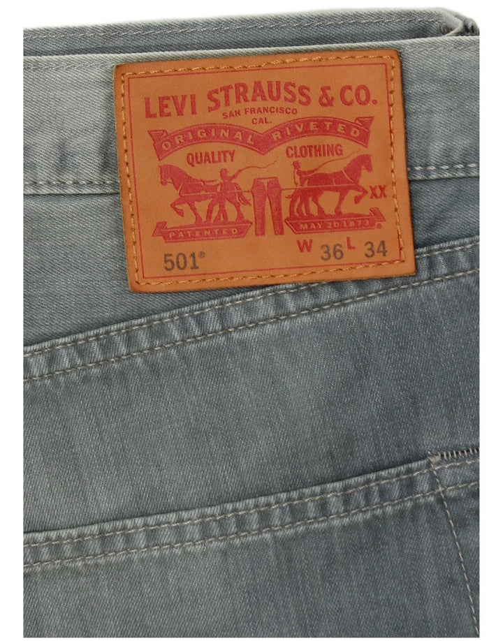 Męskie jeansy LEVI'S 501 Straight W36 L29 Niebieskie bawełniane