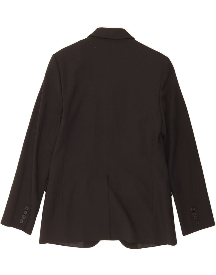 BENETTON Womens 3 Button Blazer Jacket IT 44 Medium Black Polyester Vintage Benetton and Second-Hand Benetton from Messina Hembry 