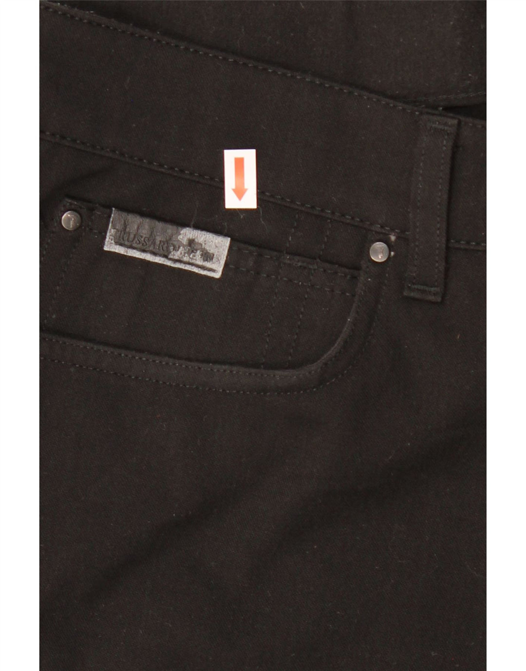 TRUSSARDI Mens Straight Casual Trousers W32 L29 Black Polyester Vintage Trussardi and Second-Hand Trussardi from Messina Hembry 