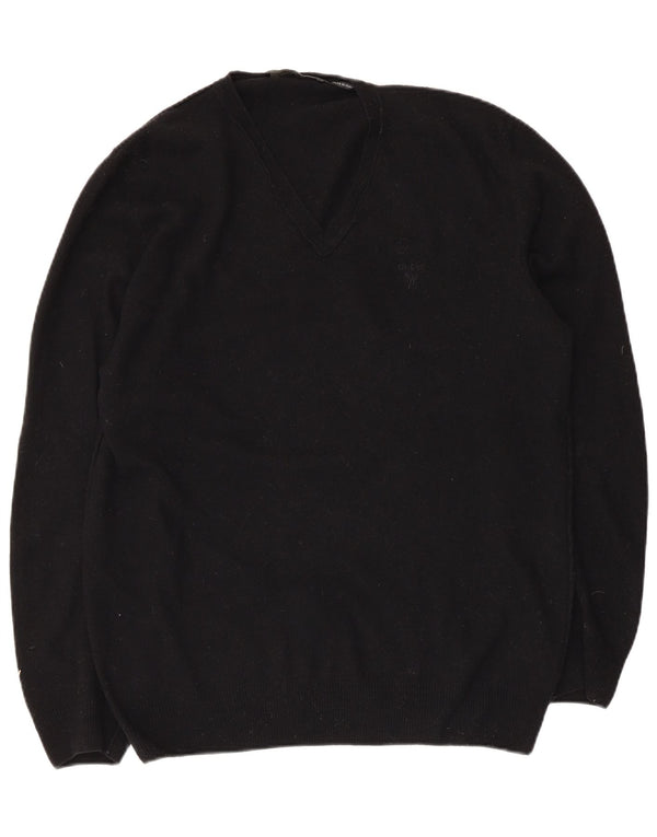 Sweter damski Guess By Marciano z dekoltem w szpic, UK 18 XL, czarna wełna