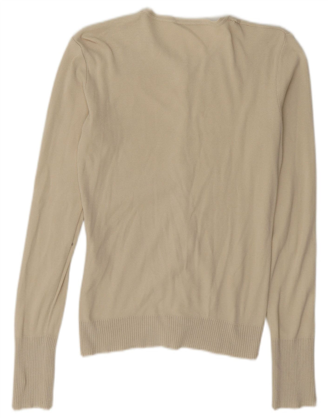 Damski sweter oversize Benetton UK 10 Small, beżowy, bawełniany