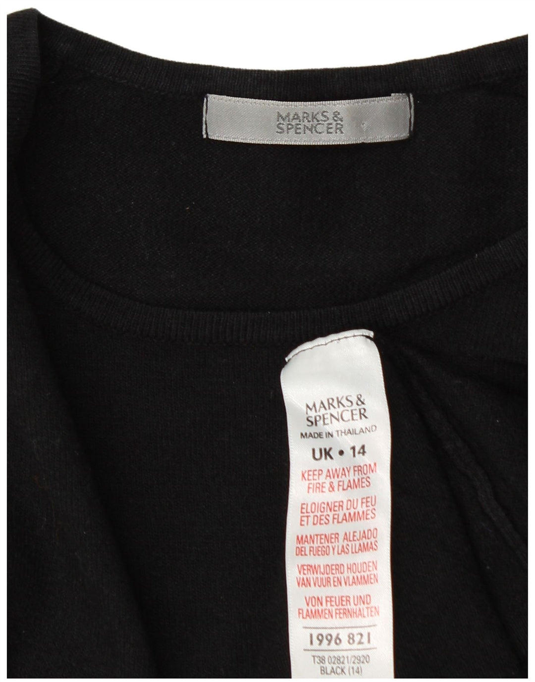 Marks & Spencer Damski sweter z dekoltem w łódkę, UK 14, średni czarny