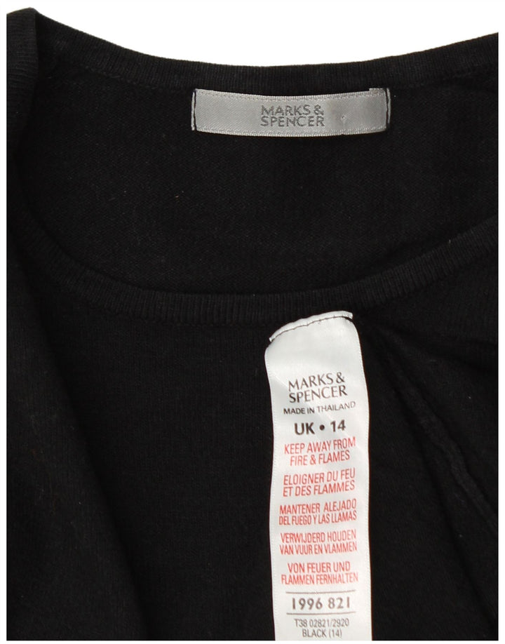Marks & Spencer Damski sweter z dekoltem w łódkę, UK 14, średni czarny