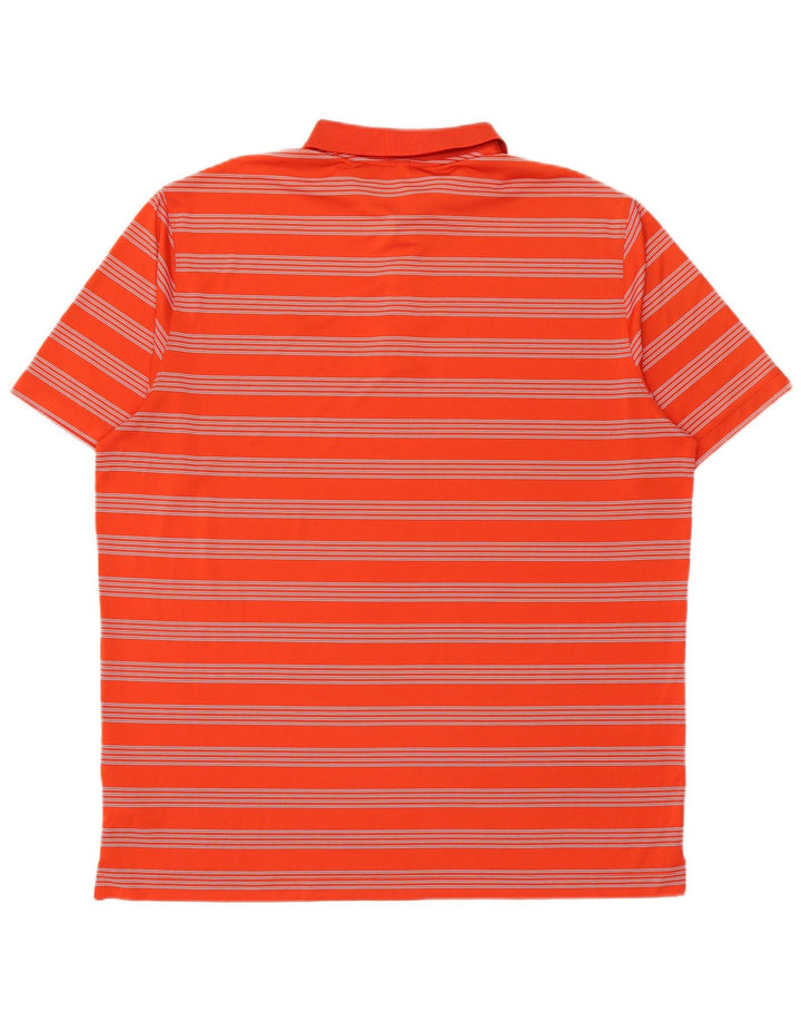 Męska koszulka polo Nike Dri Fit 2XL, poliester w pomarańczowe paski
