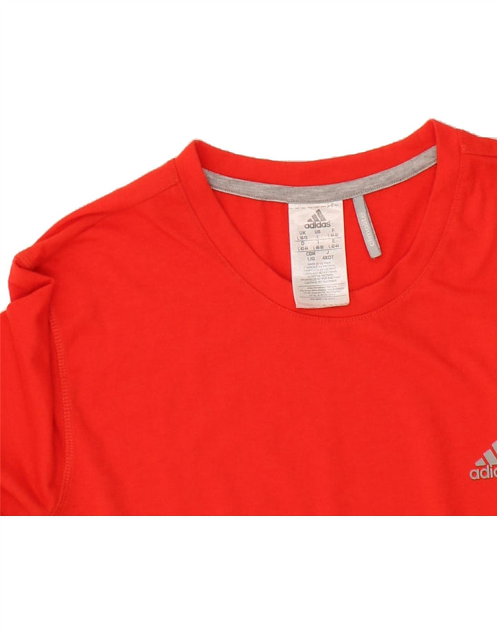 ADIDAS Womens Climalite Top Long Sleeve UK 16/18 Large Red Polyester Vintage Adidas and Second-Hand Adidas from Messina Hembry 