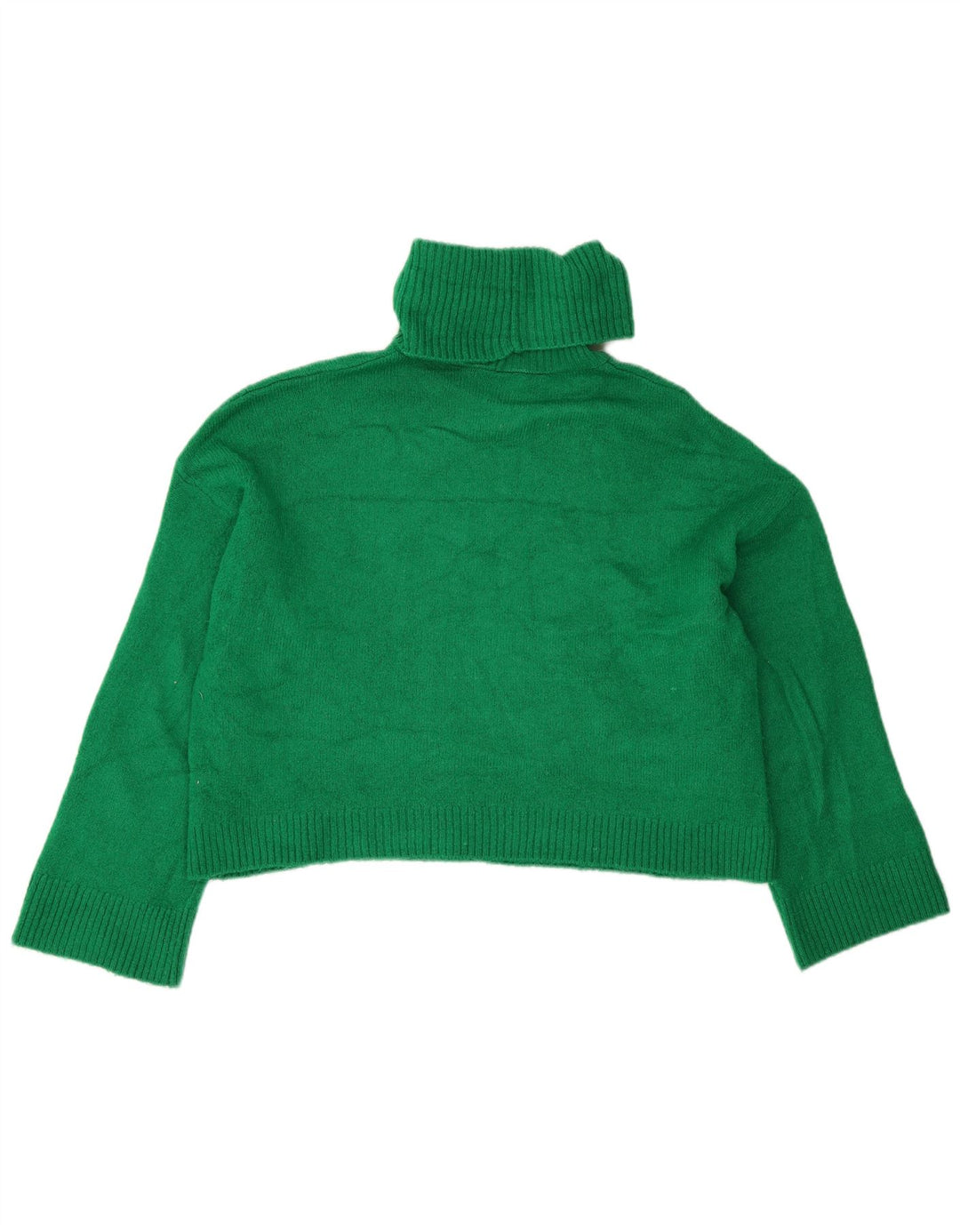 Damski sweter Zara Crop Oversize z golfem UK 10 Small Green