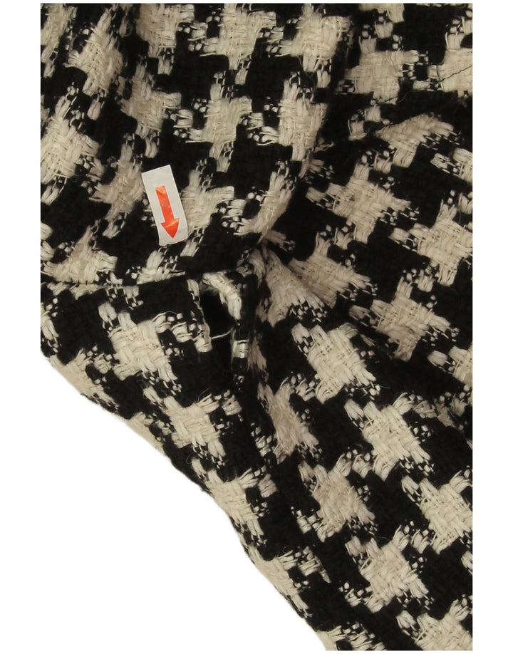 Koton Damski płaszcz oversize UK 10 Small, czarny, wełniany w pepitkę