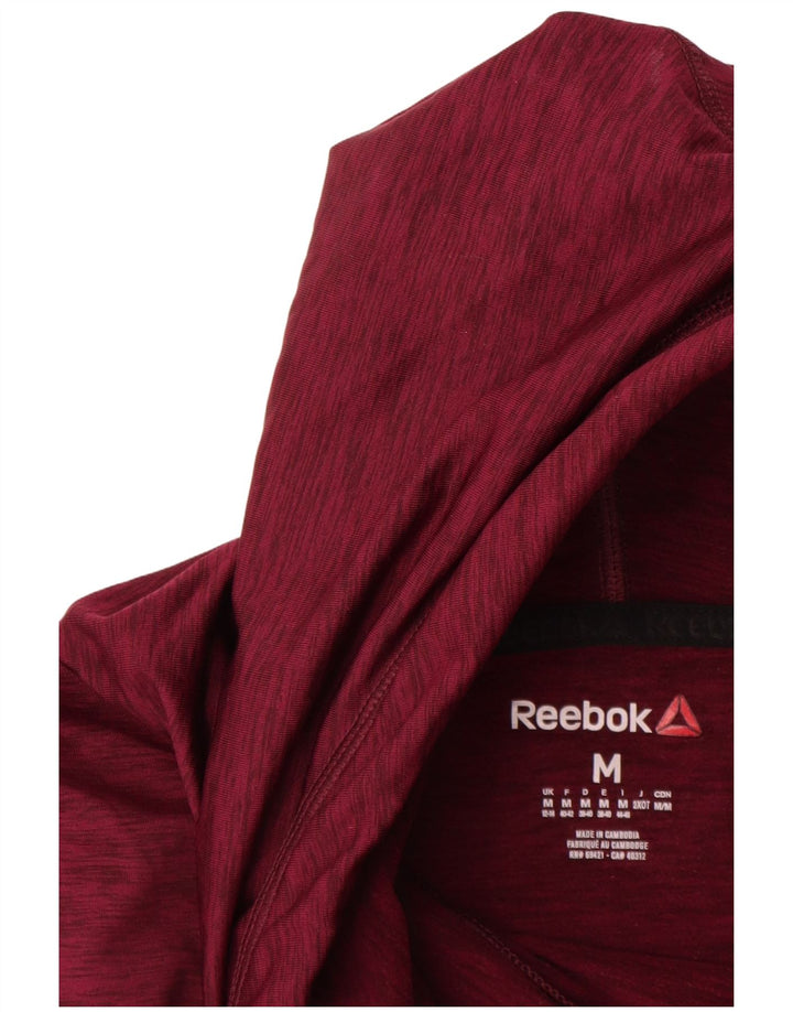 Damski sweter z kapturem REEBOK UK 12/14 Średni bordowy poliester z plamkami